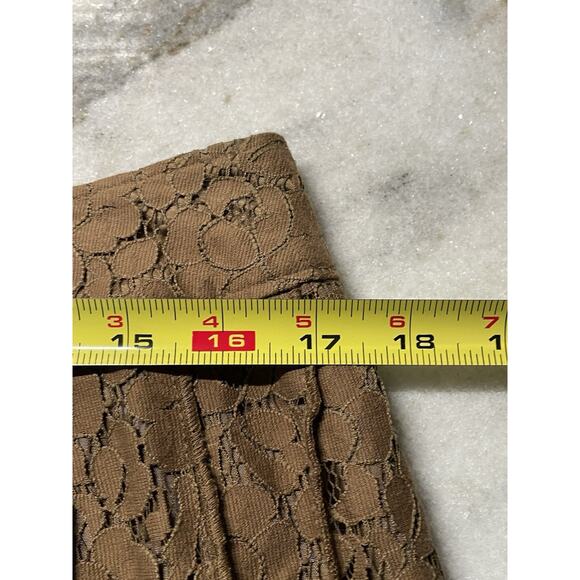 Vintage Brown Lace Lined A-line Skirt Felicia & Company Women’s Size 10 - Picture 2 of 7